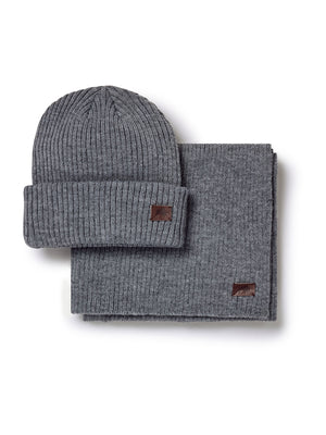 Hat & Scarf Gift Set - Dark Grey Marl