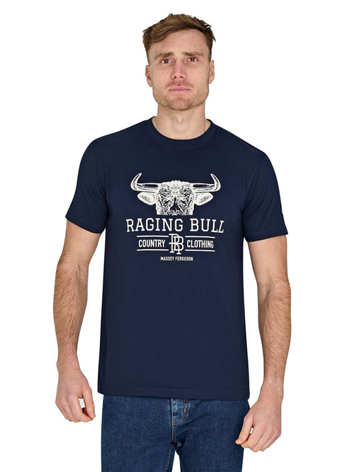 Massey Ferguson Bull Horns T-Shirt - Navy