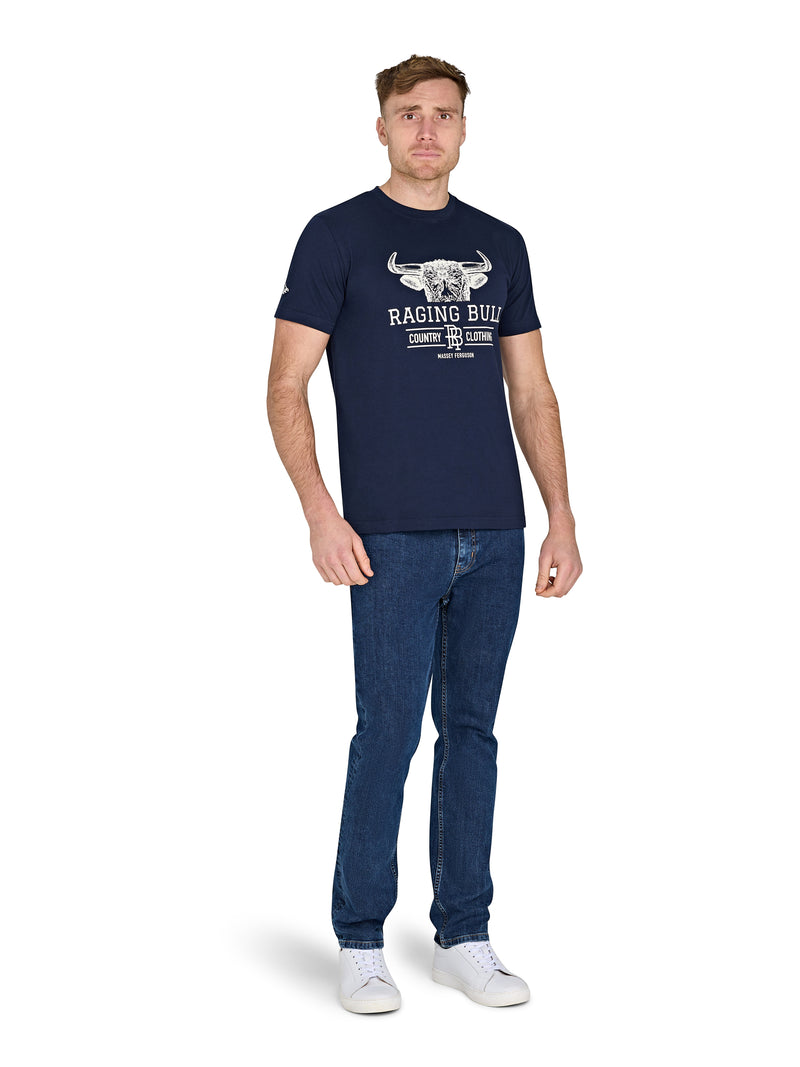 Massey Ferguson Bull Horns T-Shirt - Navy