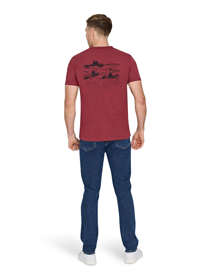 Massey Ferguson Field Back Print T-Shirt - Claret