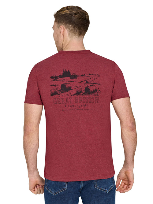 Massey Ferguson Field Back Print T-Shirt - Claret