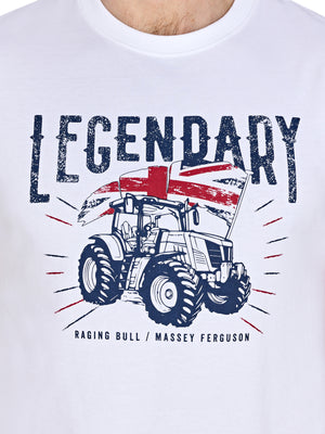 Massey Ferguson Tractor Print T-Shirt - White