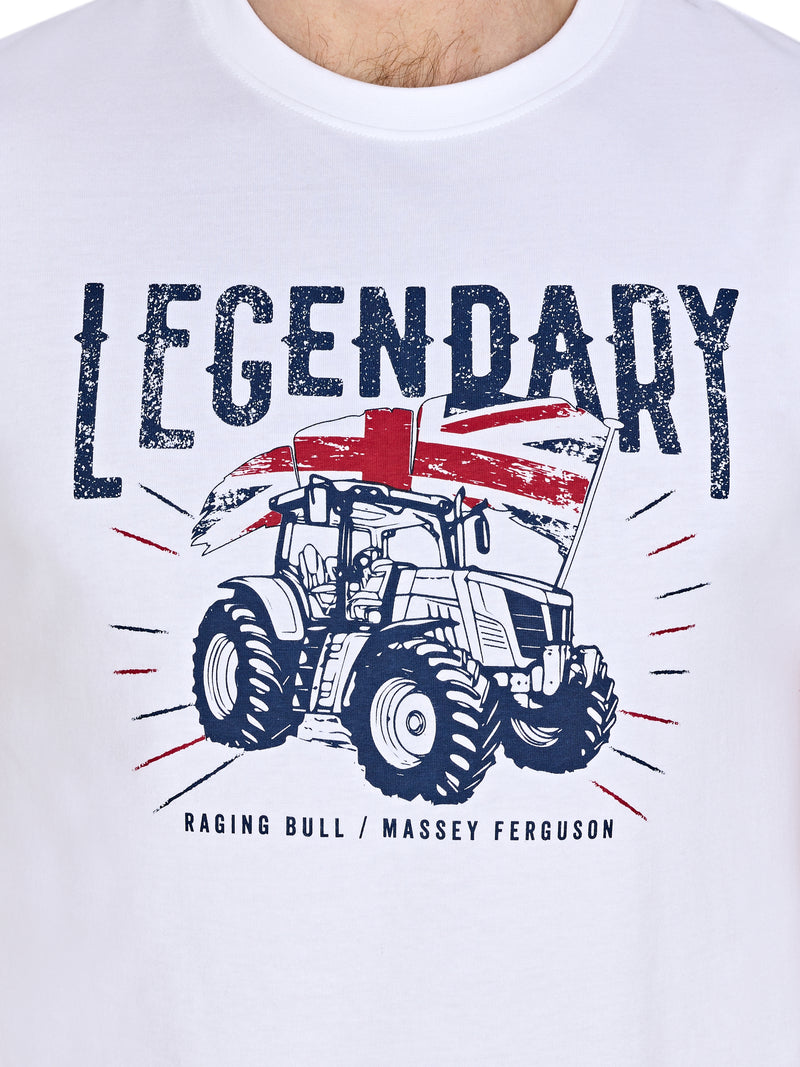 Massey Ferguson Tractor Print T-Shirt - White