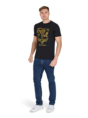 Massey Ferguson Wings Print T-Shirt - Black