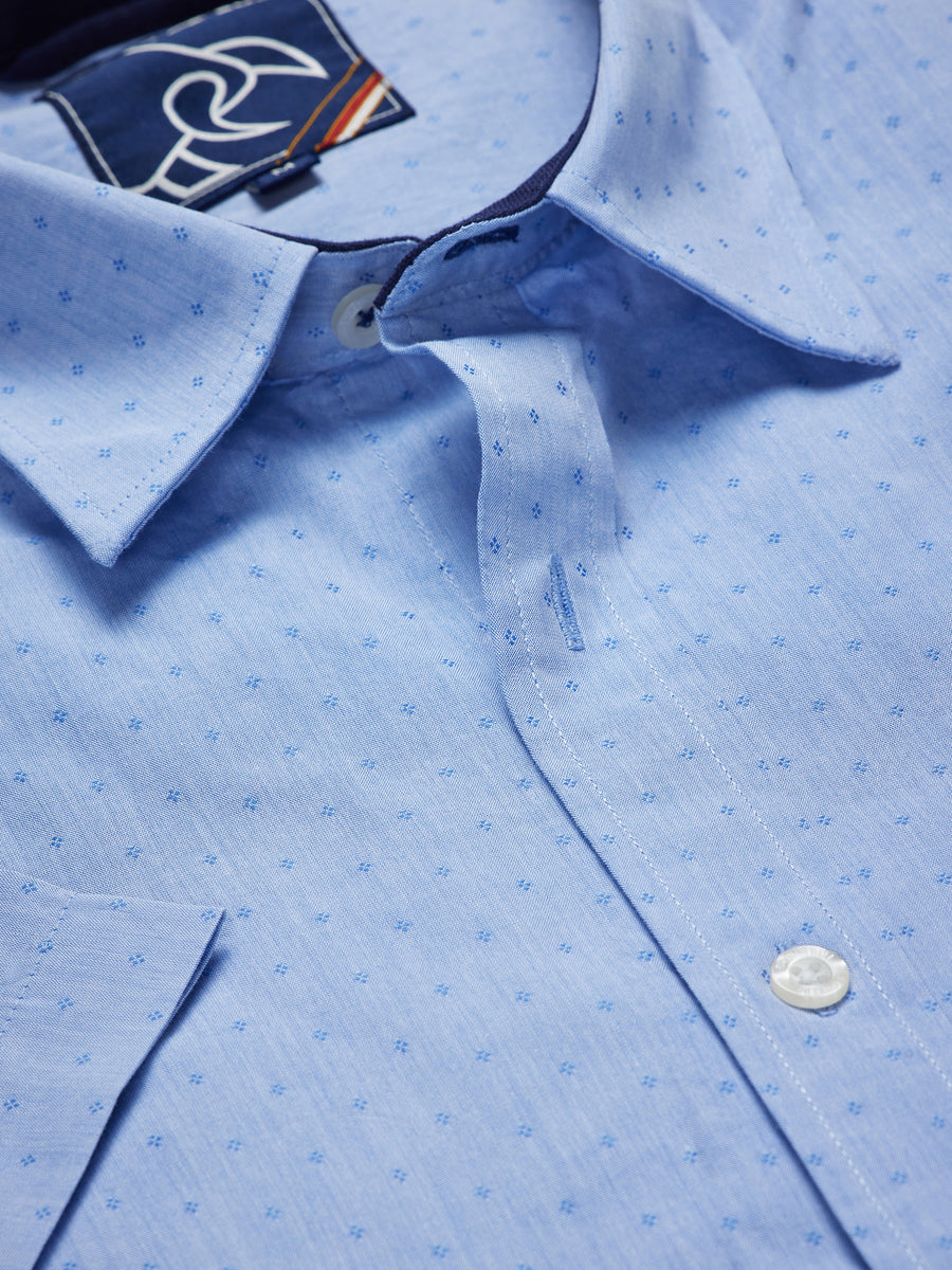 Short Sleeve Dobby Shirt - Sky Blue – Raging Bull Clothing