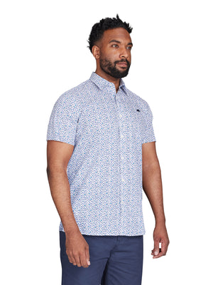 Short Sleeve Floral Pattern Shirt - Purple