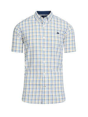 Short Sleeve Micro Gingham Shirt - Yellow