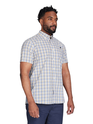 Short Sleeve Micro Gingham Shirt - Yellow