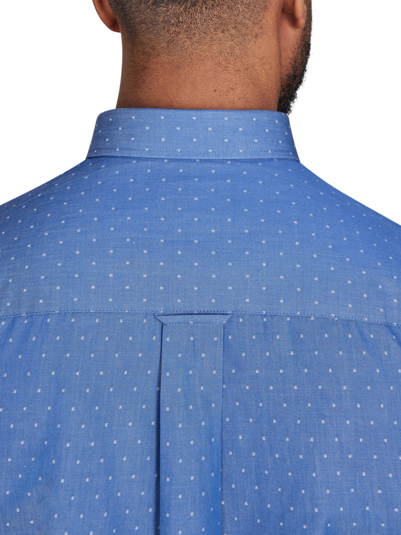 Short Sleeve Cotton Shirt - Denim Blue