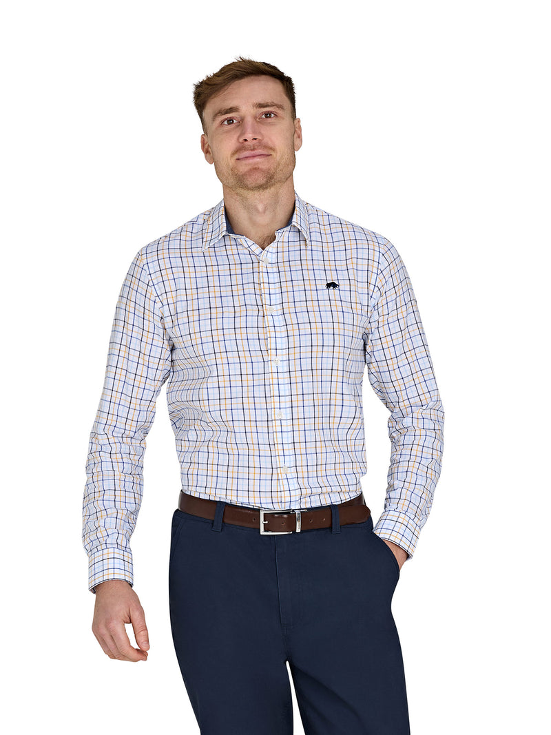 Long Sleeve Country Check Brushed Cotton Shirt - White