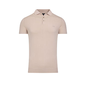 Short Sleeve Knitted Polo - Stone