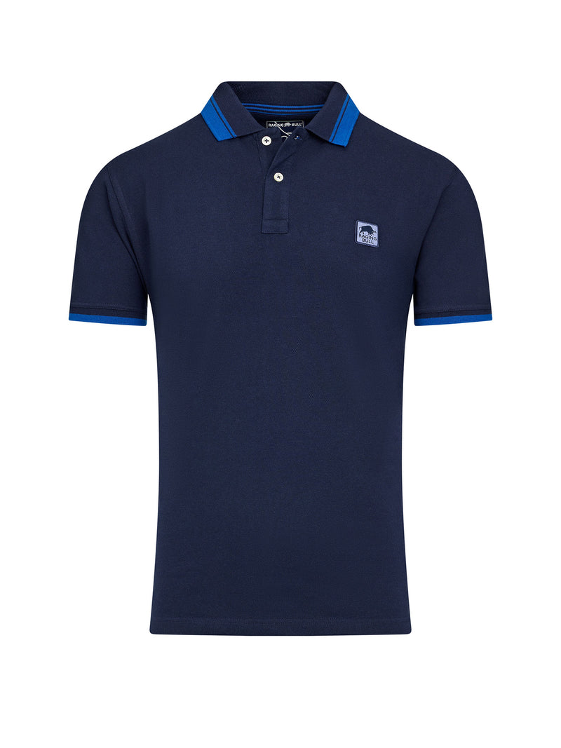 Tipped Collar Polo - Navy