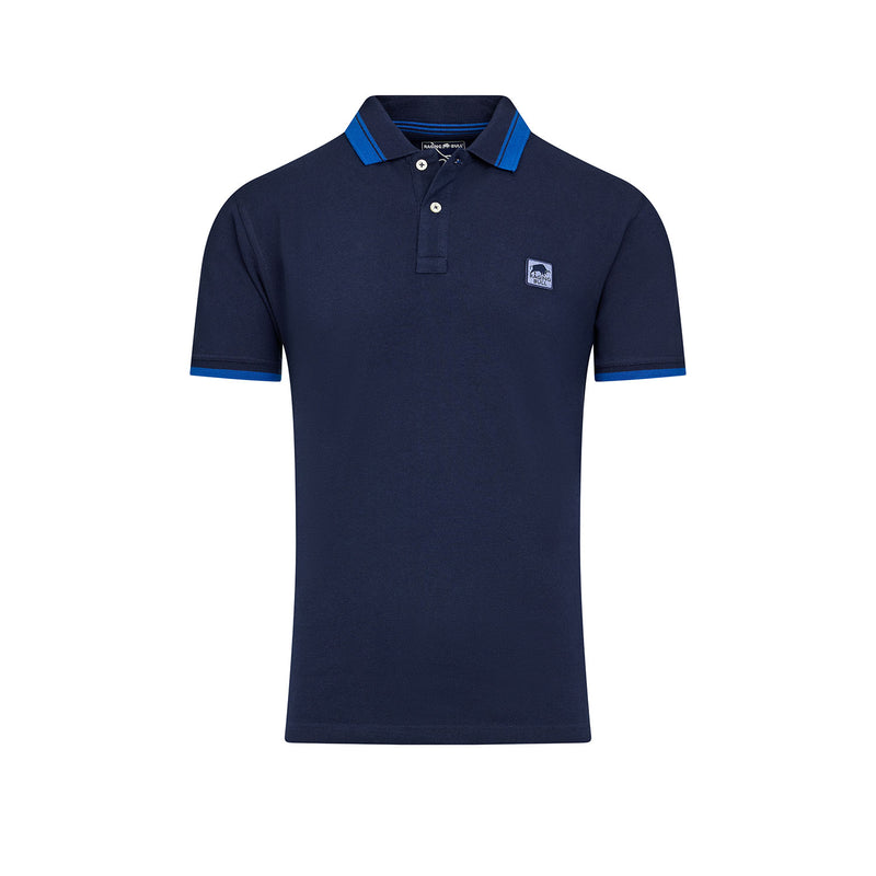 Tipped Collar Polo - Navy