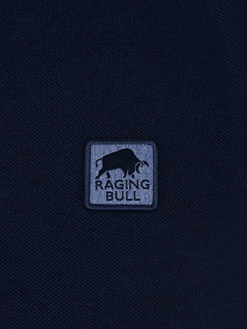 Tipped Collar Polo - Navy