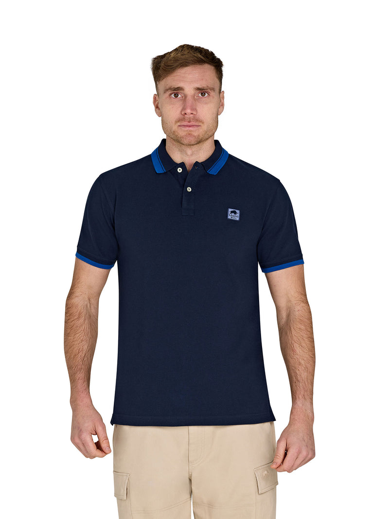 Tipped Collar Polo - Navy