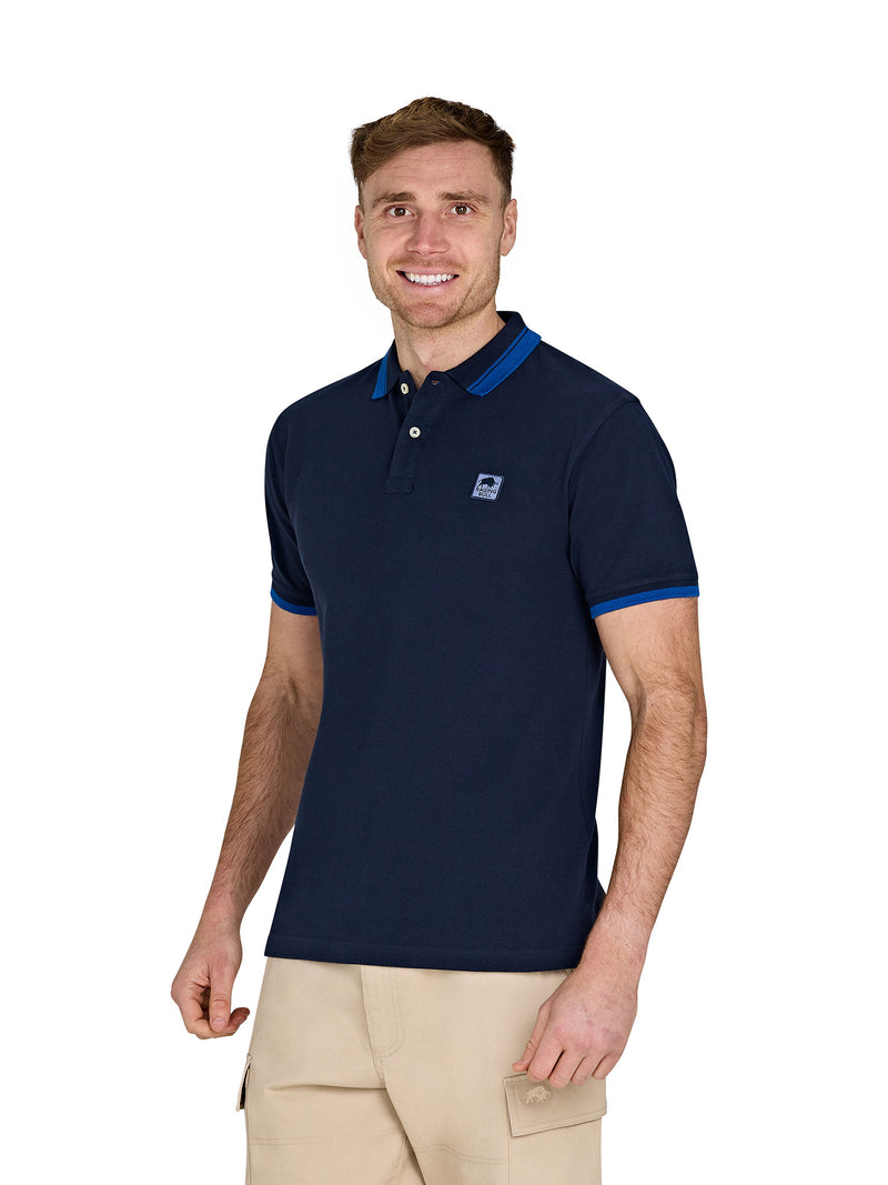 Tipped Collar Polo - Navy