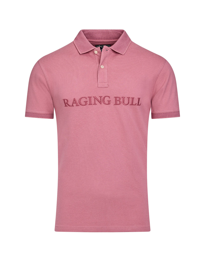 Tonal Embroidered Pique Polo - Rose