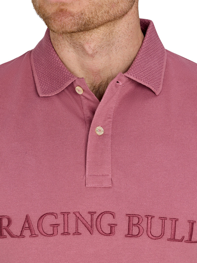 Tonal Embroidered Pique Polo - Rose