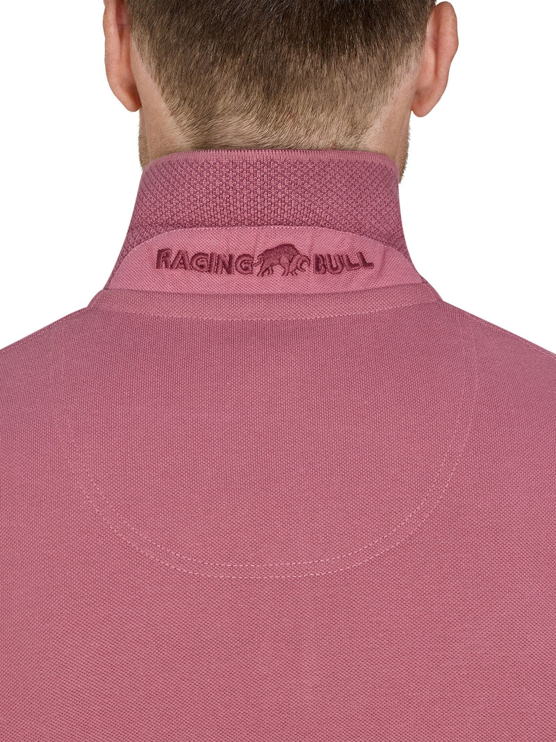 Tonal Embroidered Pique Polo - Rose