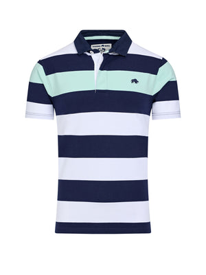 Short Sleeve Irregular Stripe Rugby - Apple Green