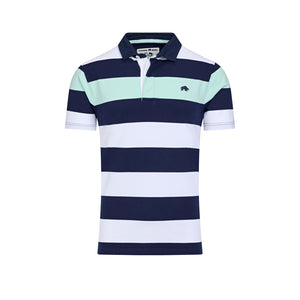 Short Sleeve Irregular Stripe Rugby - Apple Green