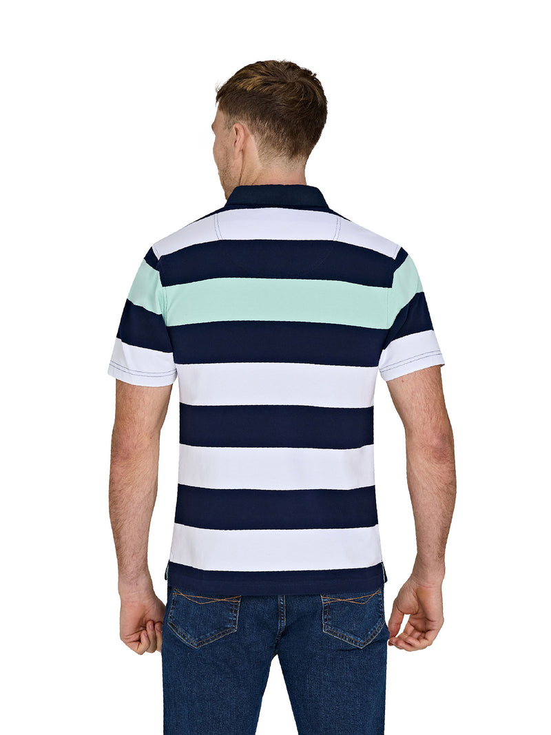 Short Sleeve Irregular Stripe Rugby - Apple Green