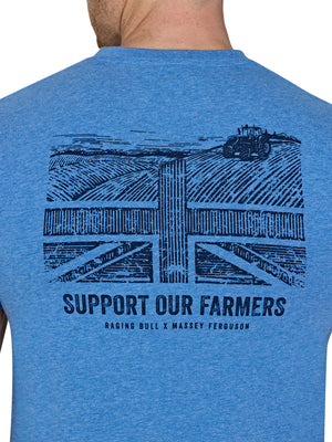 Massey Ferguson Support Our Farmers T-Shirt - Denim