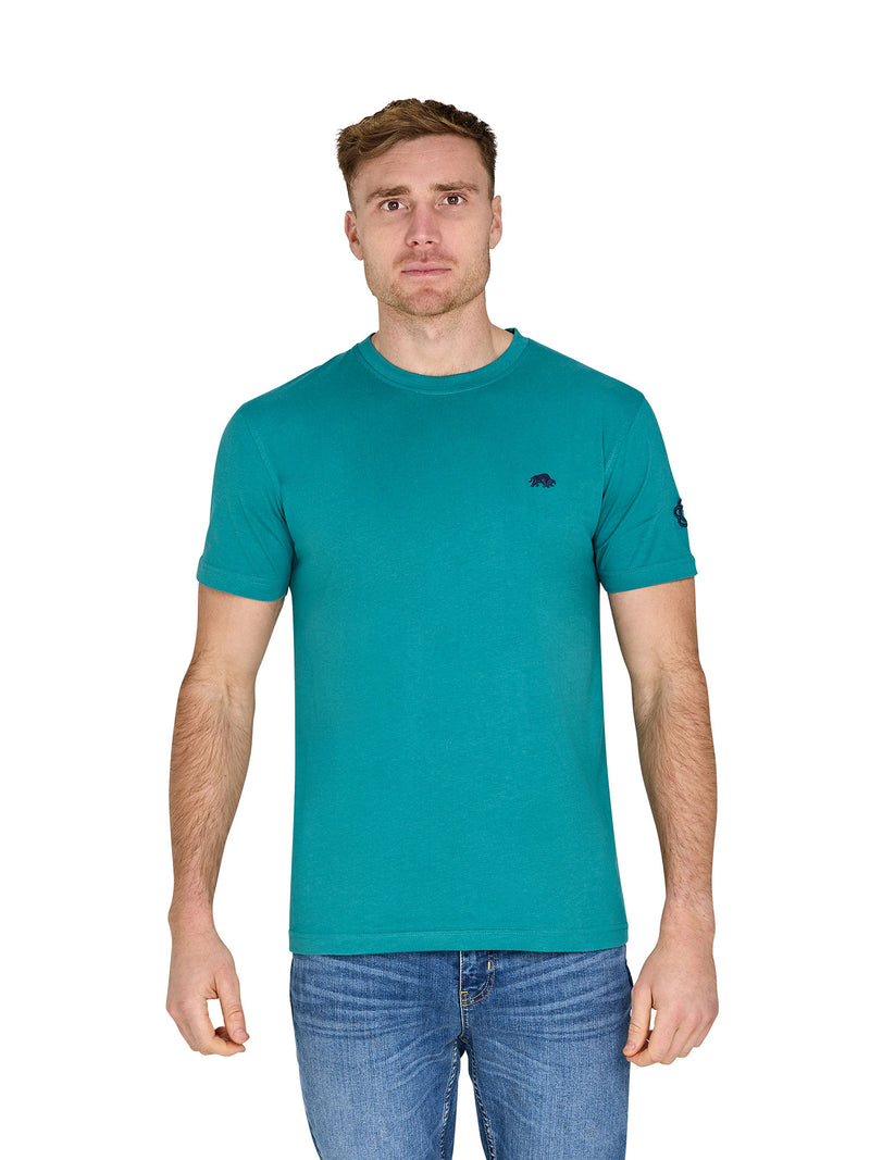 Young Farmers Bull Horns Back Print T-Shirt - Teal