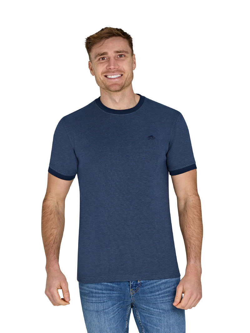 Pique Ringer T-Shirt - Navy