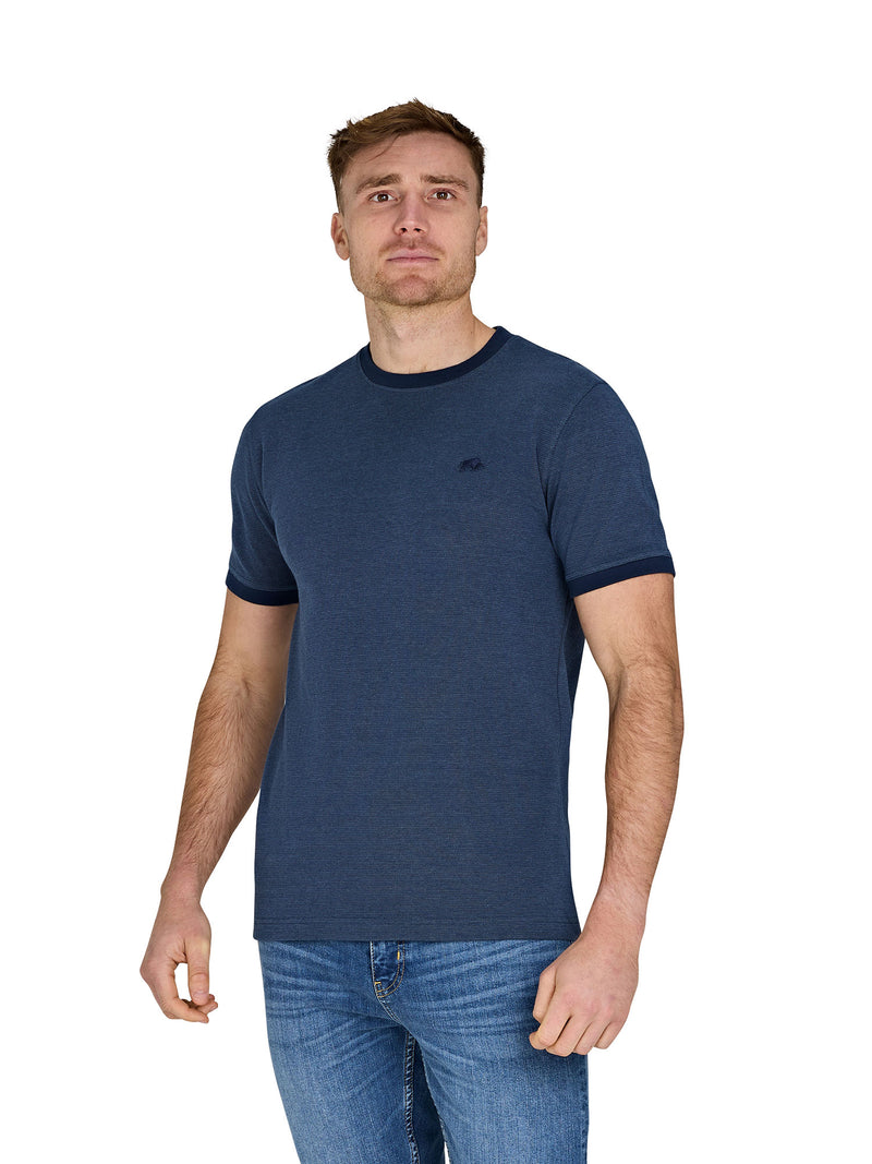 Pique Ringer T-Shirt - Navy