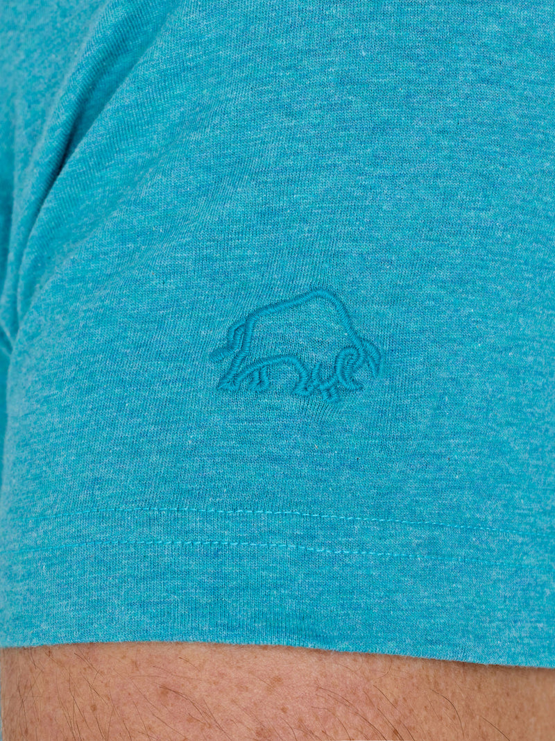 Raging Bull Tonal Embroidery T-Shirt - Light Blue