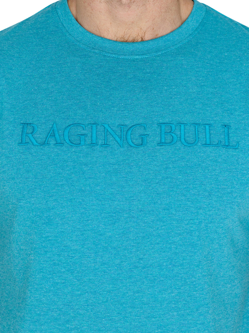 Raging Bull Tonal Embroidery T-Shirt - Light Blue