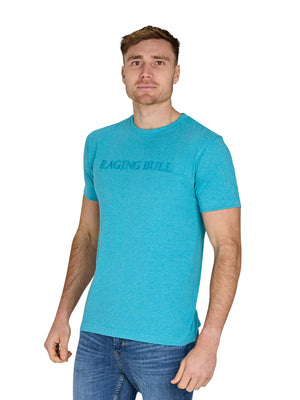 Raging Bull Tonal Embroidery T-Shirt - Light Blue