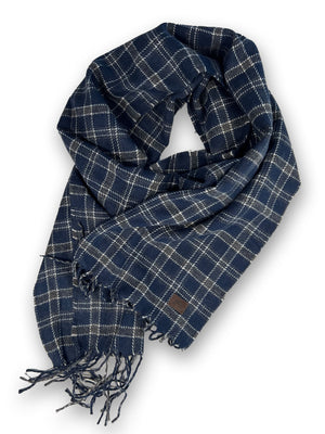 Plaid Scarf - Navy