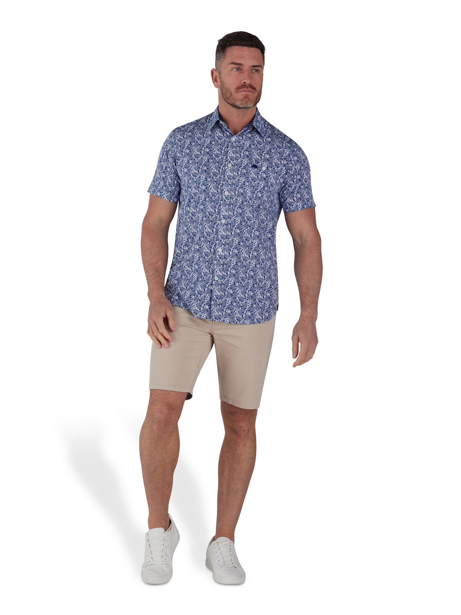 Short sleeve button on sale up with shorts