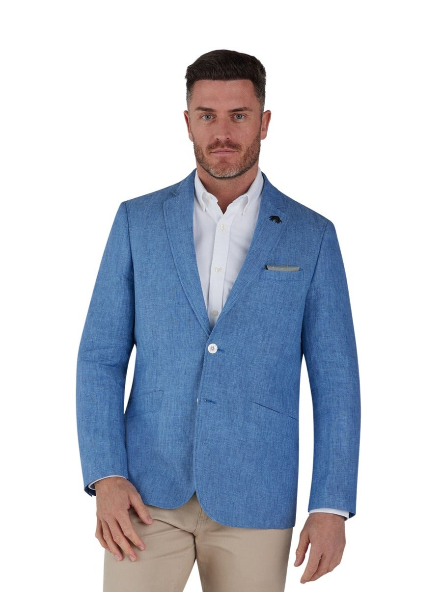 Linen clearance blue blazer