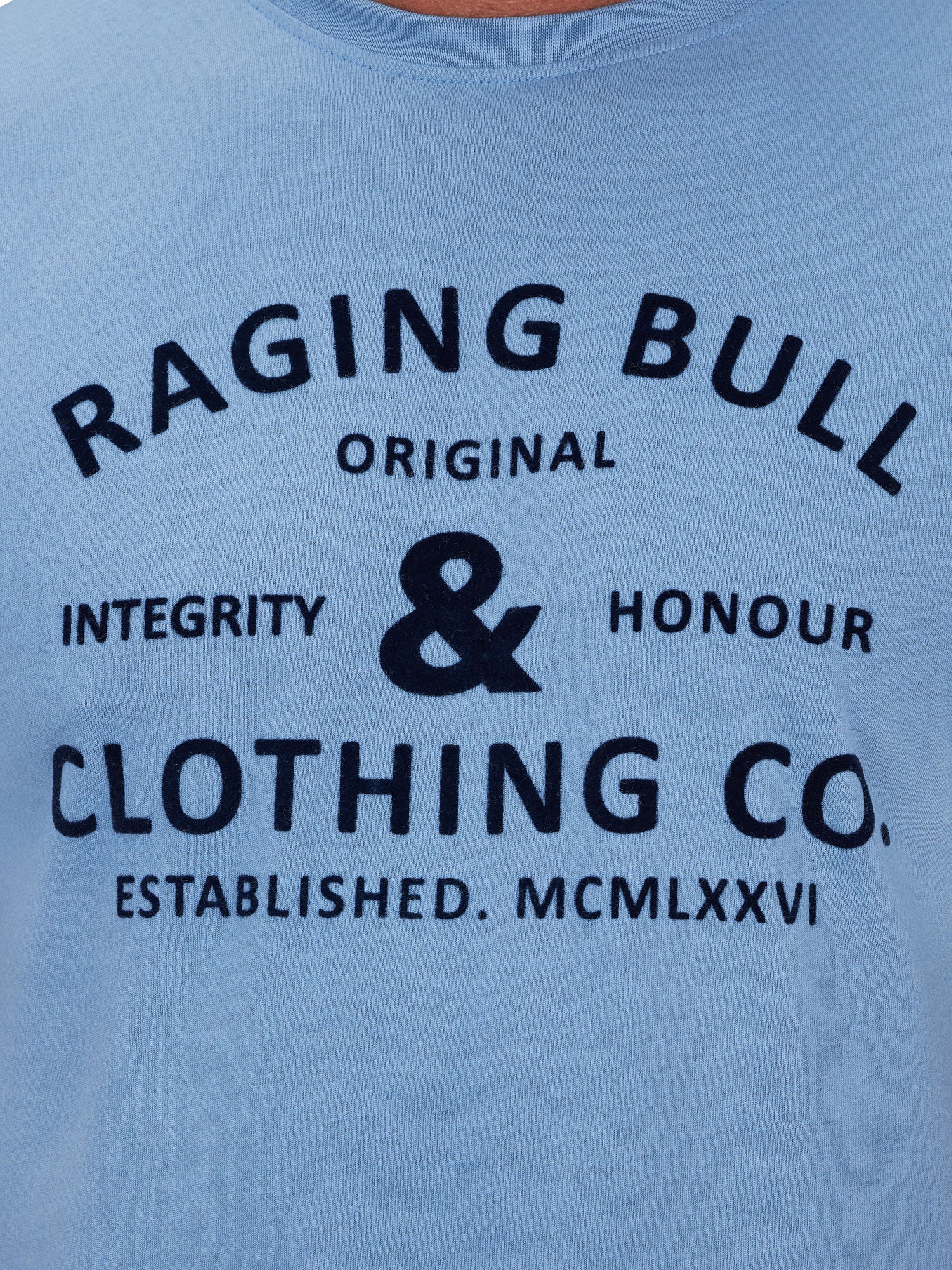 Flock Integrity And Honour T-Shirt - Chambray – Raging Bull Clothing