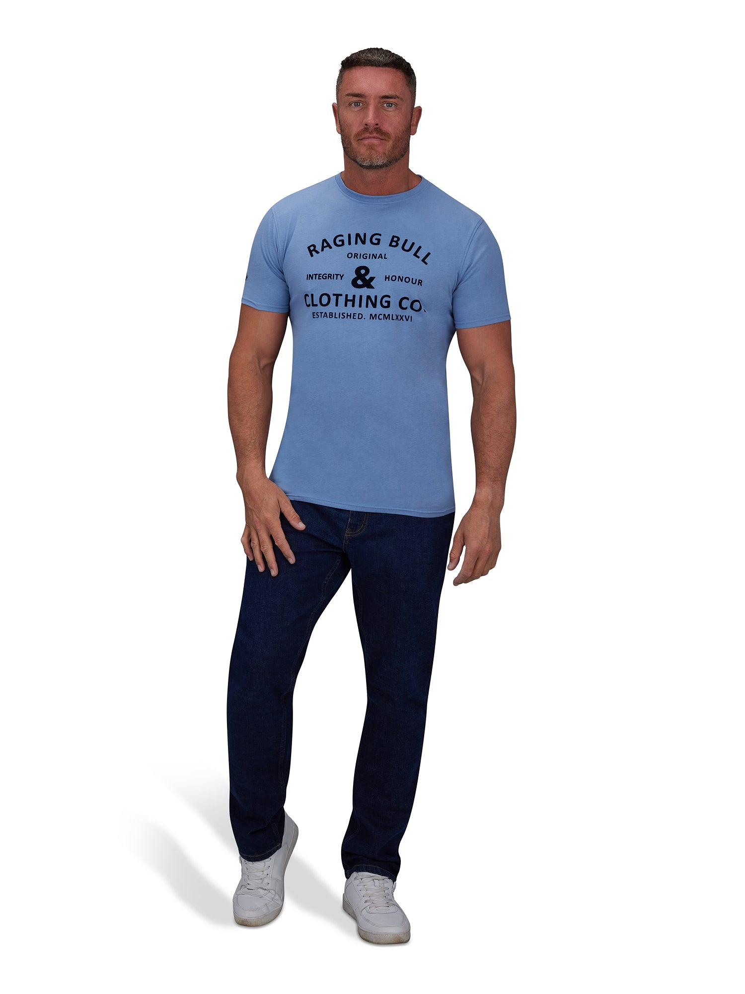 Flock Integrity And Honour T-Shirt - Chambray – Raging Bull Clothing